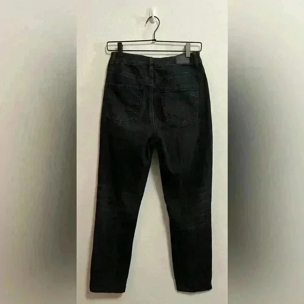 American Eagle‎ - Mom Jeans Black Comfort Stretch Distressed - Size 2 Short